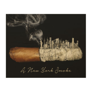 Cigar Art, New York City Poster, Cigar Print, Nyc Wood Wall Art