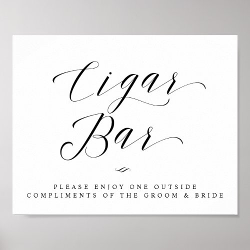 Cigar Bar Calligraphy Script Simple Wedding Sign