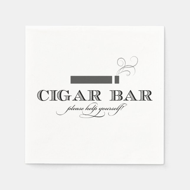 Cigar Bar Cocktail Napkins (Front)