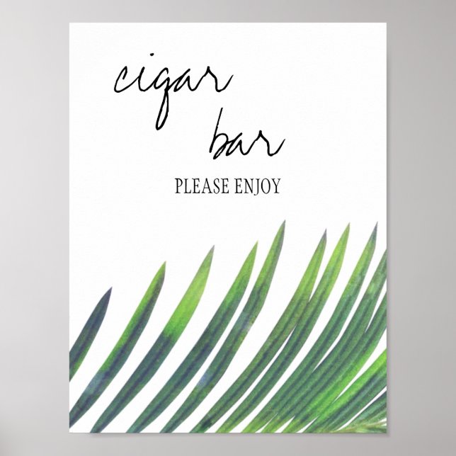 Cigar Bar Sign - Greenery Wedding (Front)