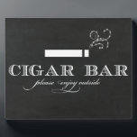 Cigar Bar Sign Table Easel Plaque<br><div class="desc">Chalkboard Cigar Bar Sign with Faux Sparkle Smoke Effect. Perfect for weddings,  birthdays,  holidays,  or the man cave!  This sign comes with an easel to display.  No frame or other hardware required.  Just set up and go!</div>