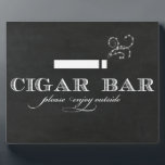 Cigar Bar Sign Table Easel Plaque<br><div class="desc">Chalkboard Cigar Bar Sign with Faux Sparkle Smoke Effect. Perfect for weddings,  birthdays,  holidays,  or the man cave!  This sign comes with an easel to display.  No frame or other hardware required.  Just set up and go!</div>