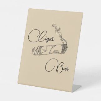 Cigar Bar Standing Signage for Groomsmen Pedestal Sign