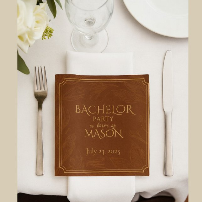 Cigar Bar Theme Bachelor Party Cloth Napkin (Creator Uploaded)