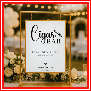 Cigar Bar Wedding Bar Script Sign