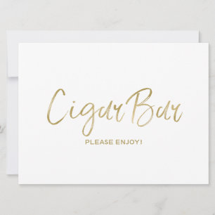"Cigar Bar" Wedding  Sign   Stylish Golden