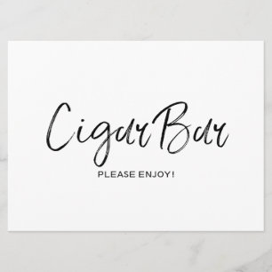 "Cigar bar" Wedding Sign Stylish Hand Lettered Invitation