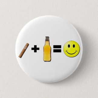 Cigar + Beer = Happiness Pinback Button