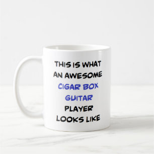 cigar box guitar player, awesome coffee mug