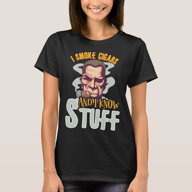 Cigar Cigars Smoke Smoking Bourbon Whiskey T-Shirt (Front)