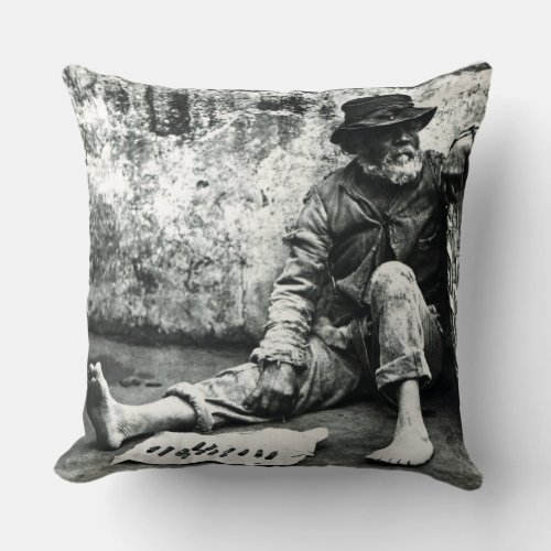 Cigar_end Seller c1865 bw photo Throw Pillow