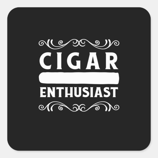 Cigar Enthusiast Square Sticker (Front)