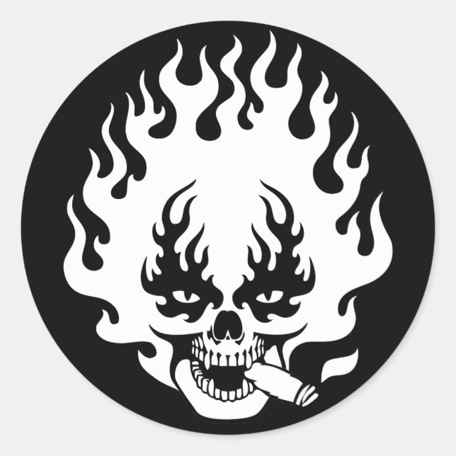 cigar-flame-sk-DKT Classic Round Sticker (Front)