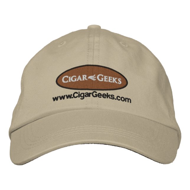 Cigar Geeks Embroidered Cap with Logo and Address (Front)