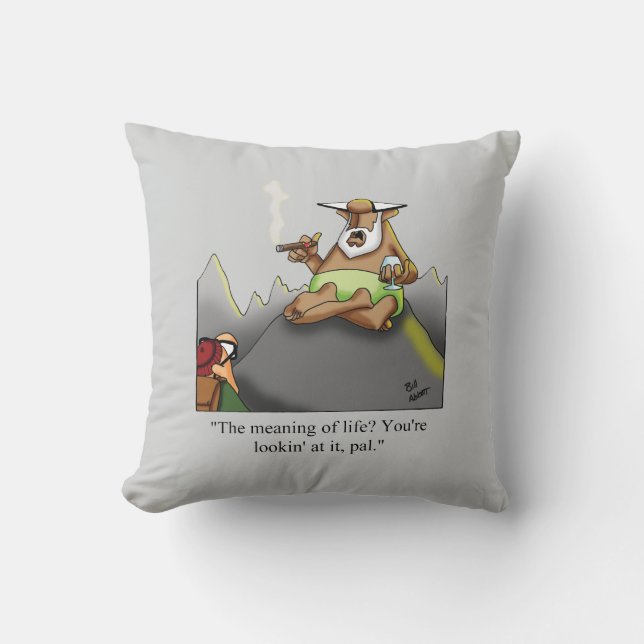  Cigar Humor Throw Pillow (Front)