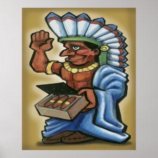 Cigar Indian Poster