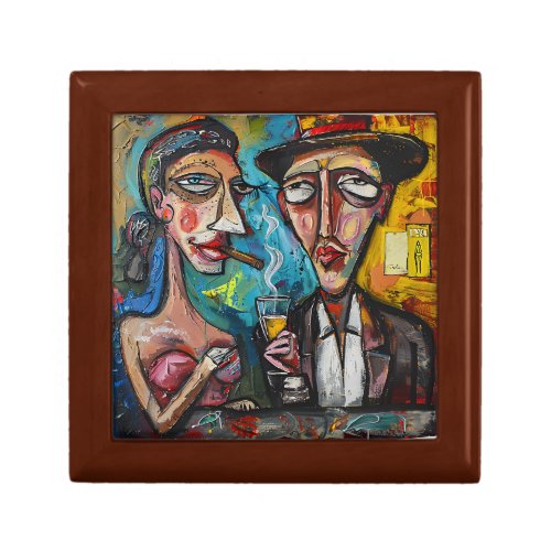 Cigar Lounge Femme Fatale Abstract Expressionism Gift Box
