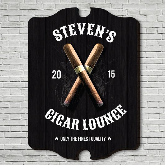 Cigar Lounge Finest Quality Wooden Wall Sign (Front)
