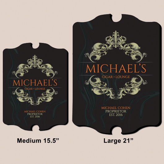 Cigar Lounge Intricate Engraved Wooden Wall Sign (Sizes)