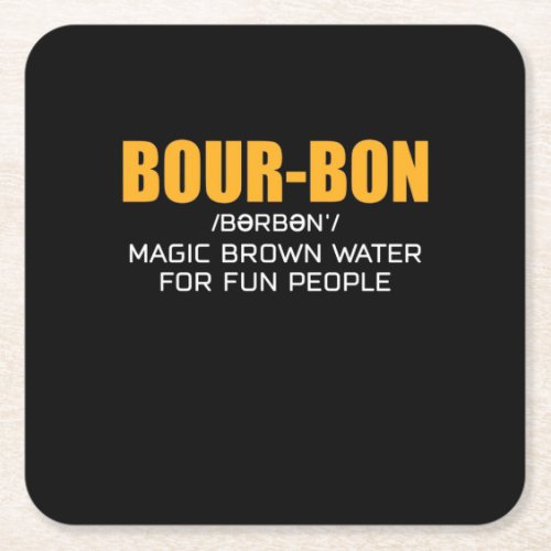 Cigar Lover  Bourbon Magic Brown Square Paper Coaster