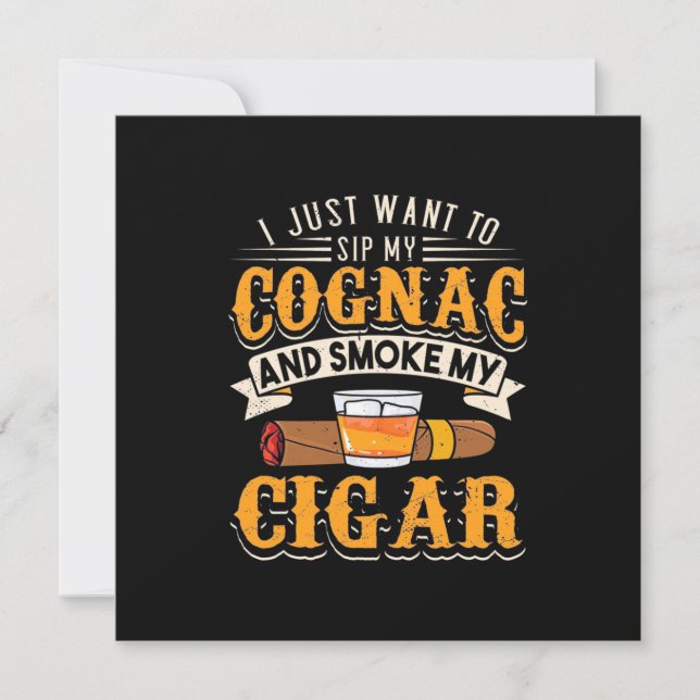 Cigar Lover | My Cognac And Smoke My Cigar Invitation (Front)