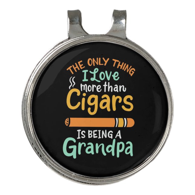 Cigar Lover | This Grandpa Loves Cigars Golf Hat Clip (Front)