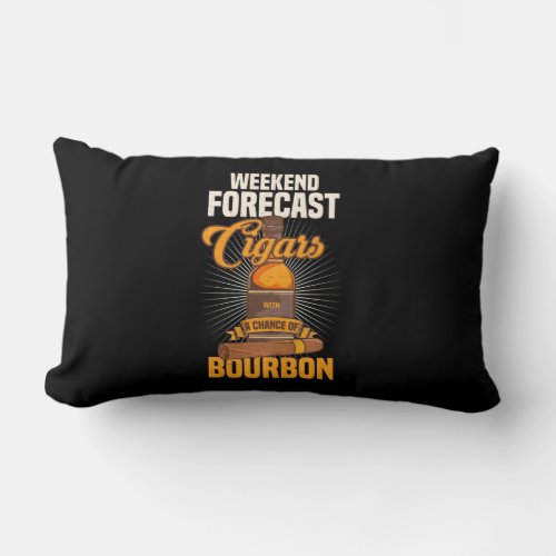 Cigar Lover  Weekend Forecast Cigars Lumbar Pillow
