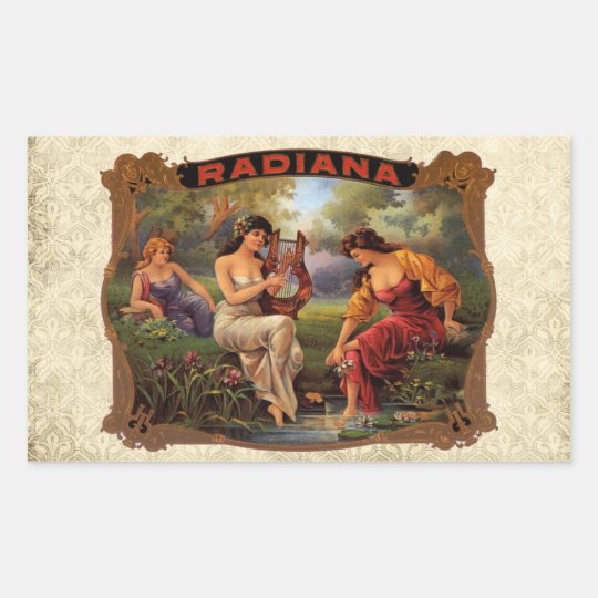 Cigar Radiana VIntage Tobacco Rectangular Sticker