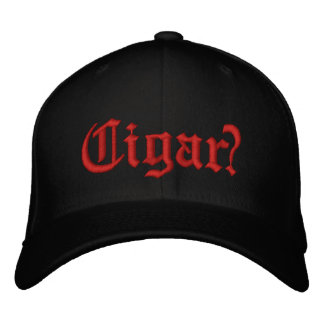 Cigar? Red stitching on front Embroidered Baseball Cap