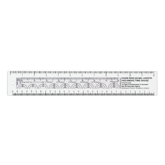 Cigar Ring Guide, Length and Smoke Time Gage Rule Ruler