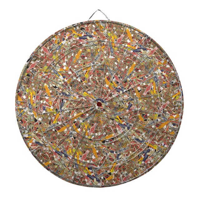 Cigar Ring Wrappers Dartboard With Darts (Front)