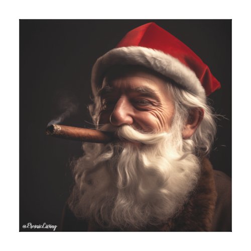 Cigar Santa Canvas Print