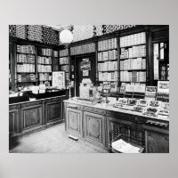Cigar Shop, 1895. Vintage Photo
