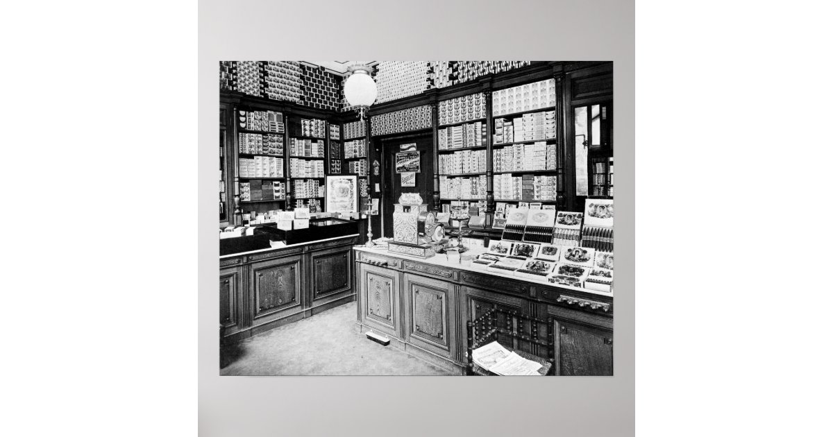 Cigar Shop, 1895. Vintage Photo Poster | Zazzle.com