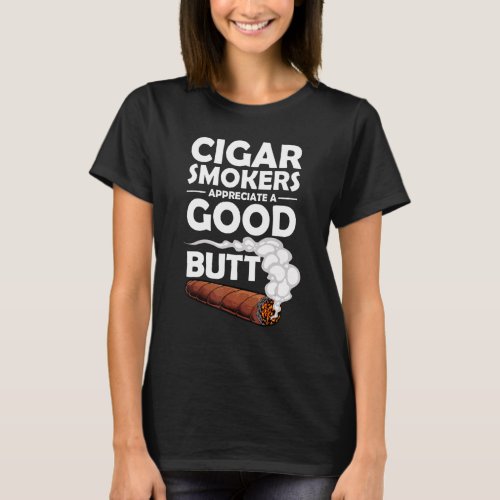 Cigar Smoker For Men Dad Grandpa Tobacco Smoke T_Shirt