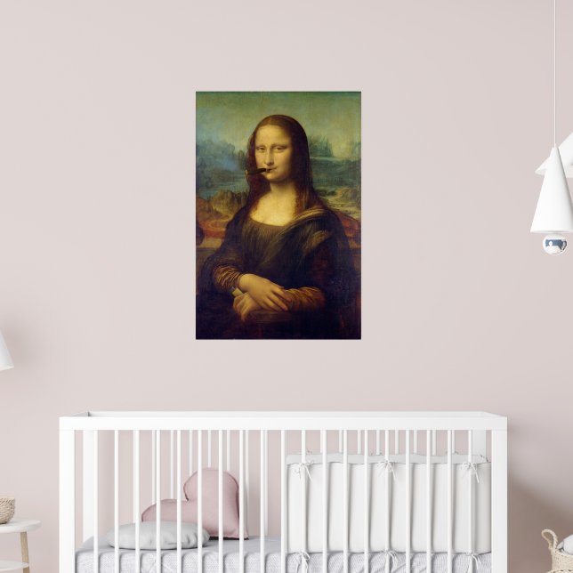 Cigar Smoker Mona Lisa Smoking Painting Poster