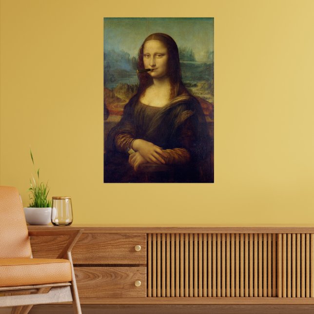 mona lisa tobacco & gifts Cigar Smoker Mona Lisa Smoking Painting Poster