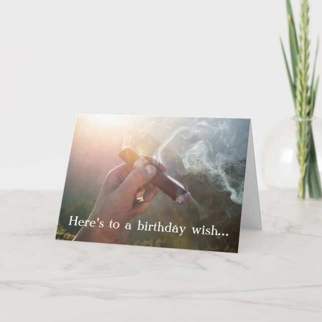 Cigar Smoker Smoking Hot Birthday Card (Front)