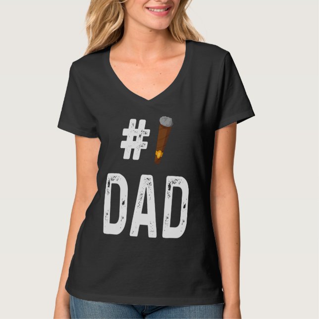 Cigar  Smoker Smoking  Number 1 Dad T-Shirt (Front)