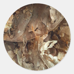 Cigar Smokers Tobacco Leaf Texture Classic Round Sticker