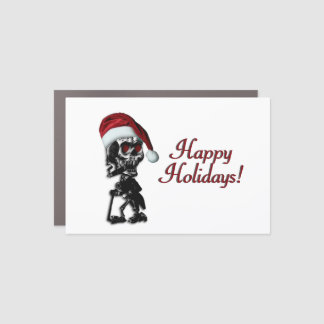 Cigar Smoking Christmas Skeleton Happy Holidays Car Magnet