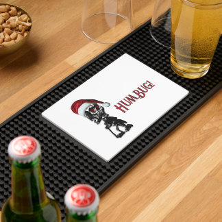 Cigar Smoking Christmas Skeleton Humbug Bar Mat