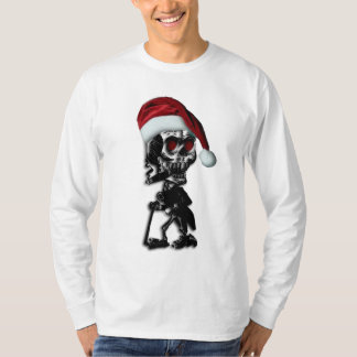 Cigar Smoking Christmas Skeleton T-Shirt