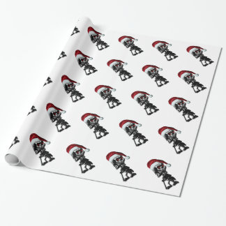 Cigar Smoking Christmas Skeleton Wrapping Paper