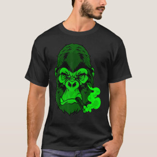 Cigar Smoking Mean Looking Green Gorilla For Guys T-Shirt