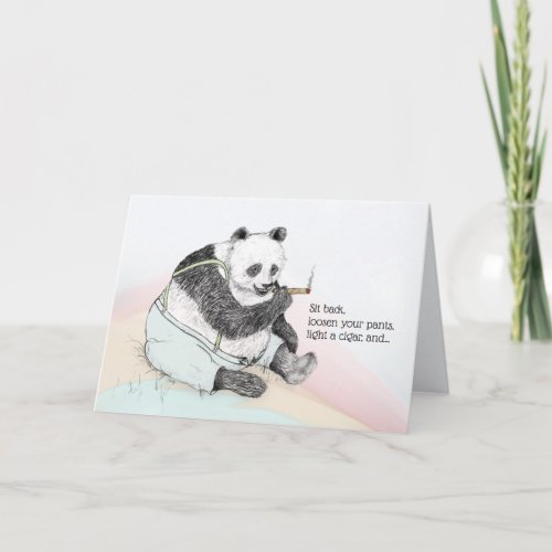 Cigar_smoking Panda Wishes a Happy Fathers Day Card