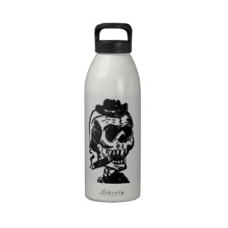 Cigar Smoking Skeleton Reusable Water Bottle