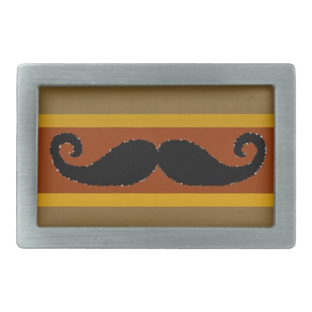 Cigar Stache Rectangular Belt Buckle (Front)
