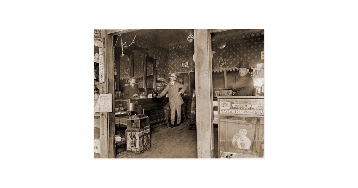 Cigar Store Interior, Circa 1900 Postcard | Zazzle.com
