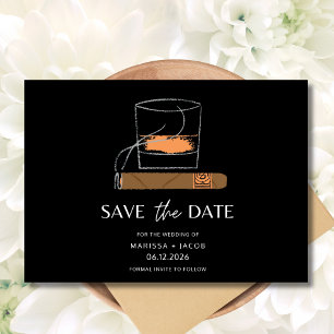 Cigar Whiskey Photo Wedding Save The Date